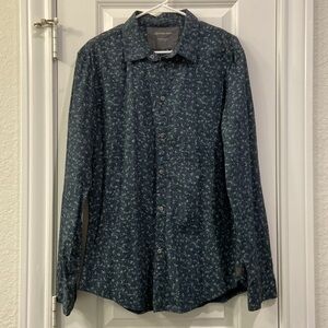 Calvin Klein - Navy Print Button Down Dress Shirt